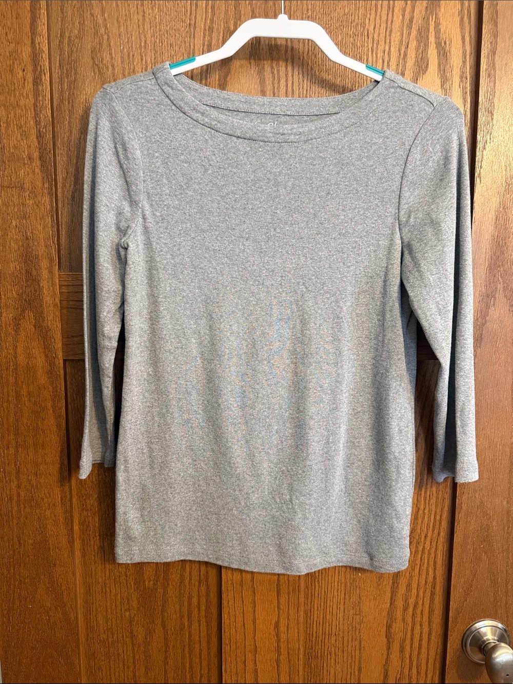 Chico's Heather Gray 3/4 length Sleeve Boatneck Top